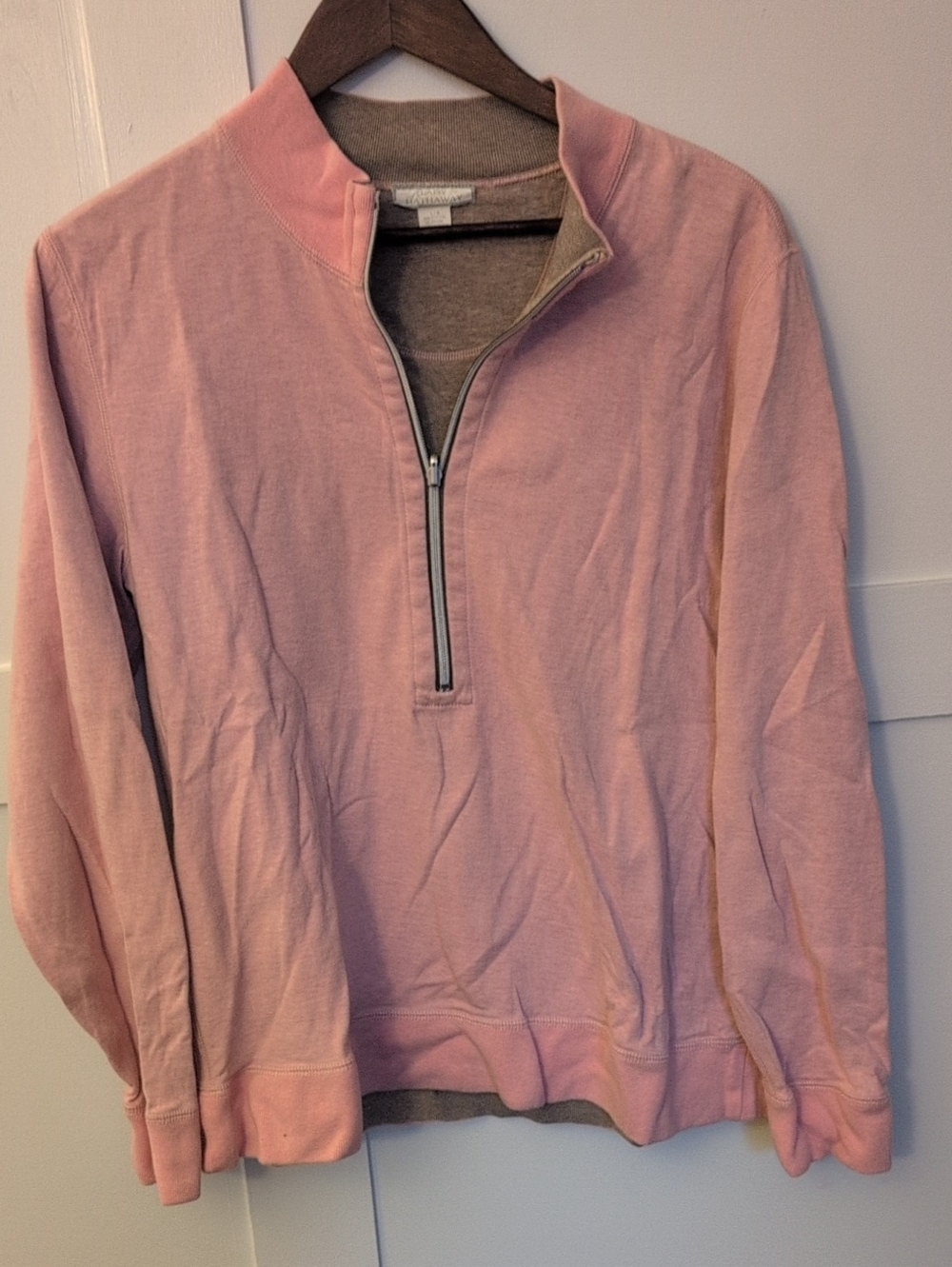 Women’s Lightweight Pink Half-Zip Turtleneck Sweater